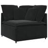Modular Sofa with Cushions Velvet Black