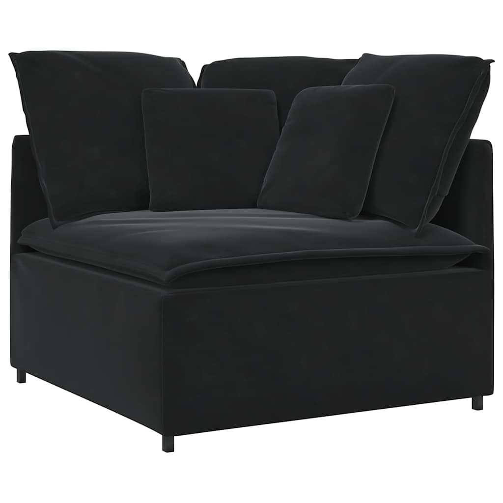 Modular Sofa Corner Module with Cushions Black 100 Cm