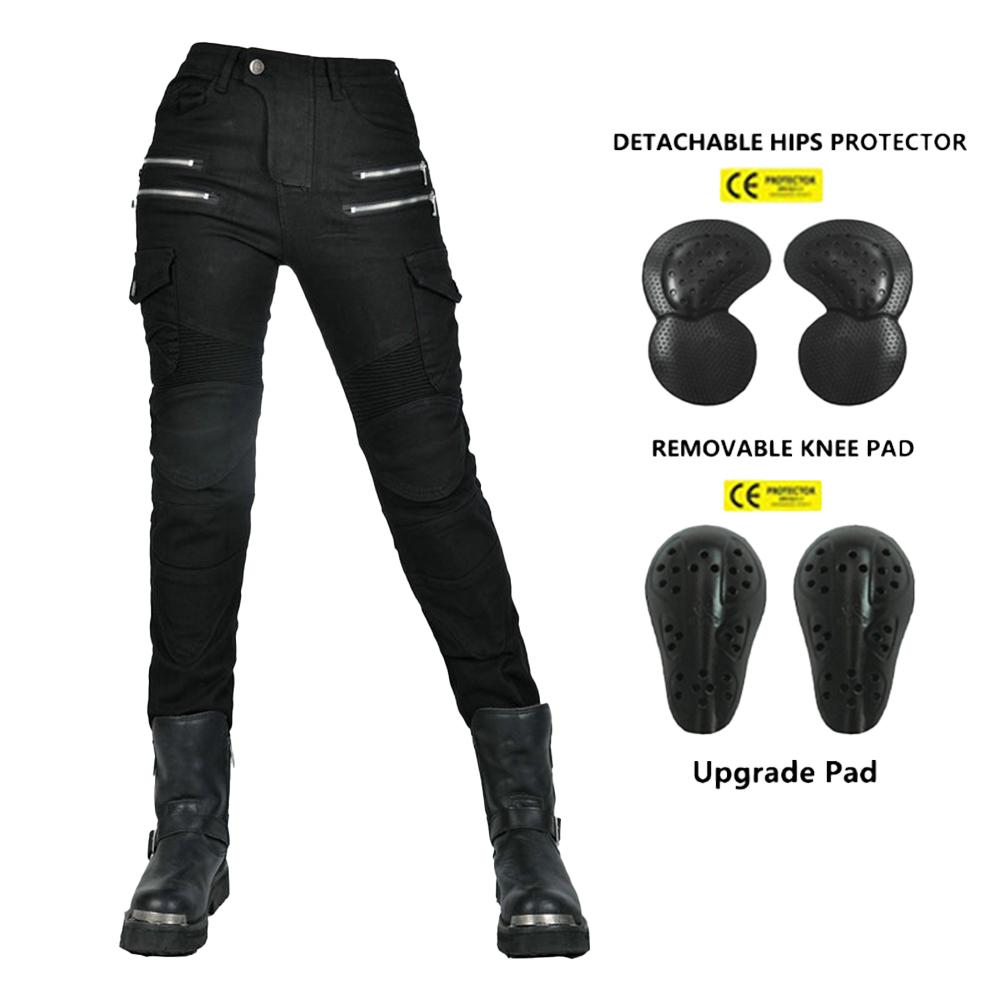 New Double Zipper Metal Style Motocross Moto Trousers Men For Woman Outdoor Riding Jeans With Protective Gear Motorcycle Pants