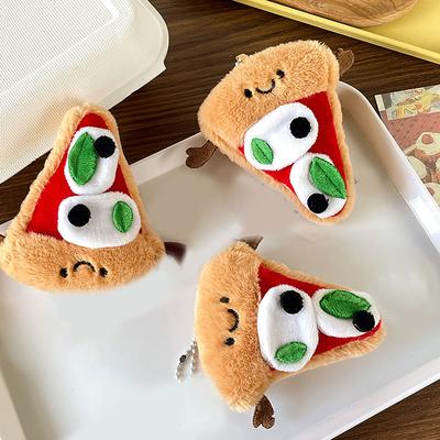Cute Plush Mini Pizza Pendant Girl Backpack Pendant Birthday Gift Key Pendant