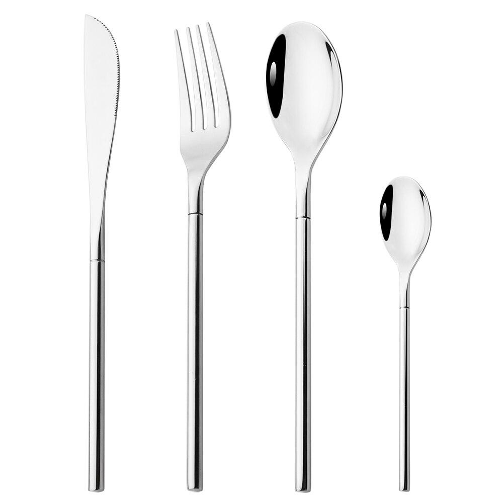 4pcs Gold Dinnerware Set Stainless Steel Cutlery Sets Mirror Flatware Silverware Knife Fork Spoons Set Party Kitchen Home Tableware
