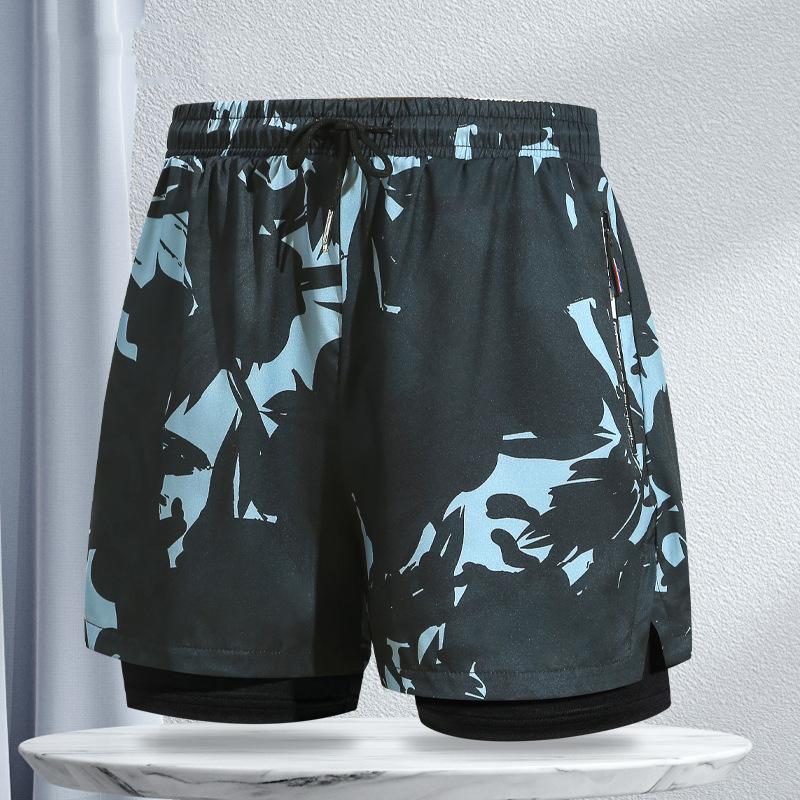 

Двухслойные взрослые плавки, плавки с подкладкой, эластичные, быстросохнущие, мужские трусы-боксеры, шорты для бега, спортзала, серфинга, плавки XXL черный серый