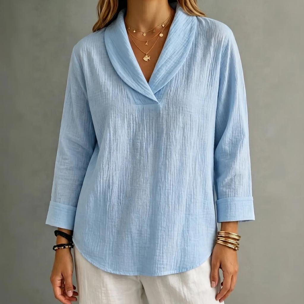 Women's Casual Striped Hoodie Loose Fit Three-Quarter Sleeve Pullover
