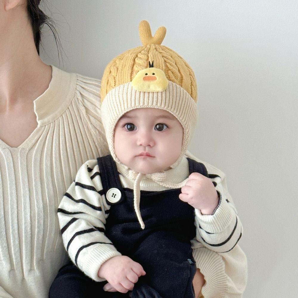 Breathable Toddler's Plush Knitted Hat 6-36 Months Kids Ear Protection Hat  Winter Season
