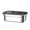 316 Stainless Steel Airtight Food Storage Lunch Box with Lid, Food Grade Square Bento Organizer