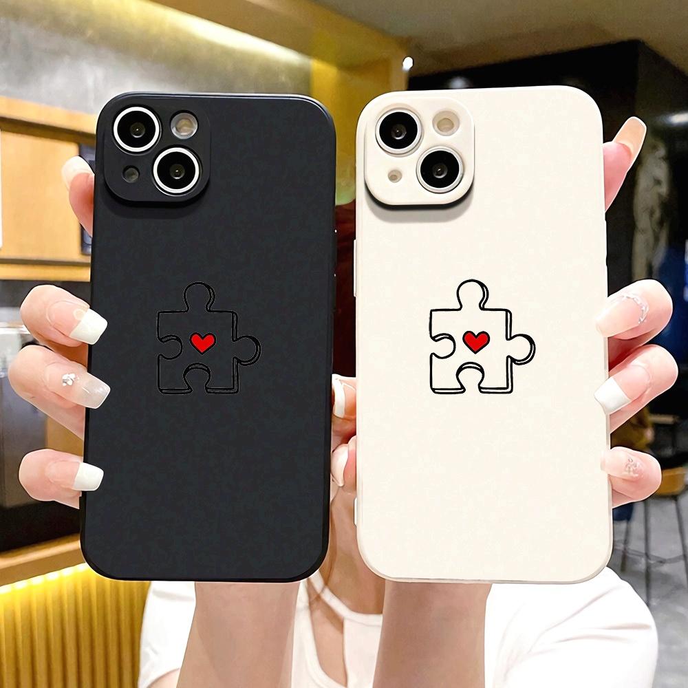 Couple Puzzle Phone Case Suitable for iPhone 17 16 15 14 13 12 11 Pro/Max/Plus Anti Drop and Shockproof Back Cover