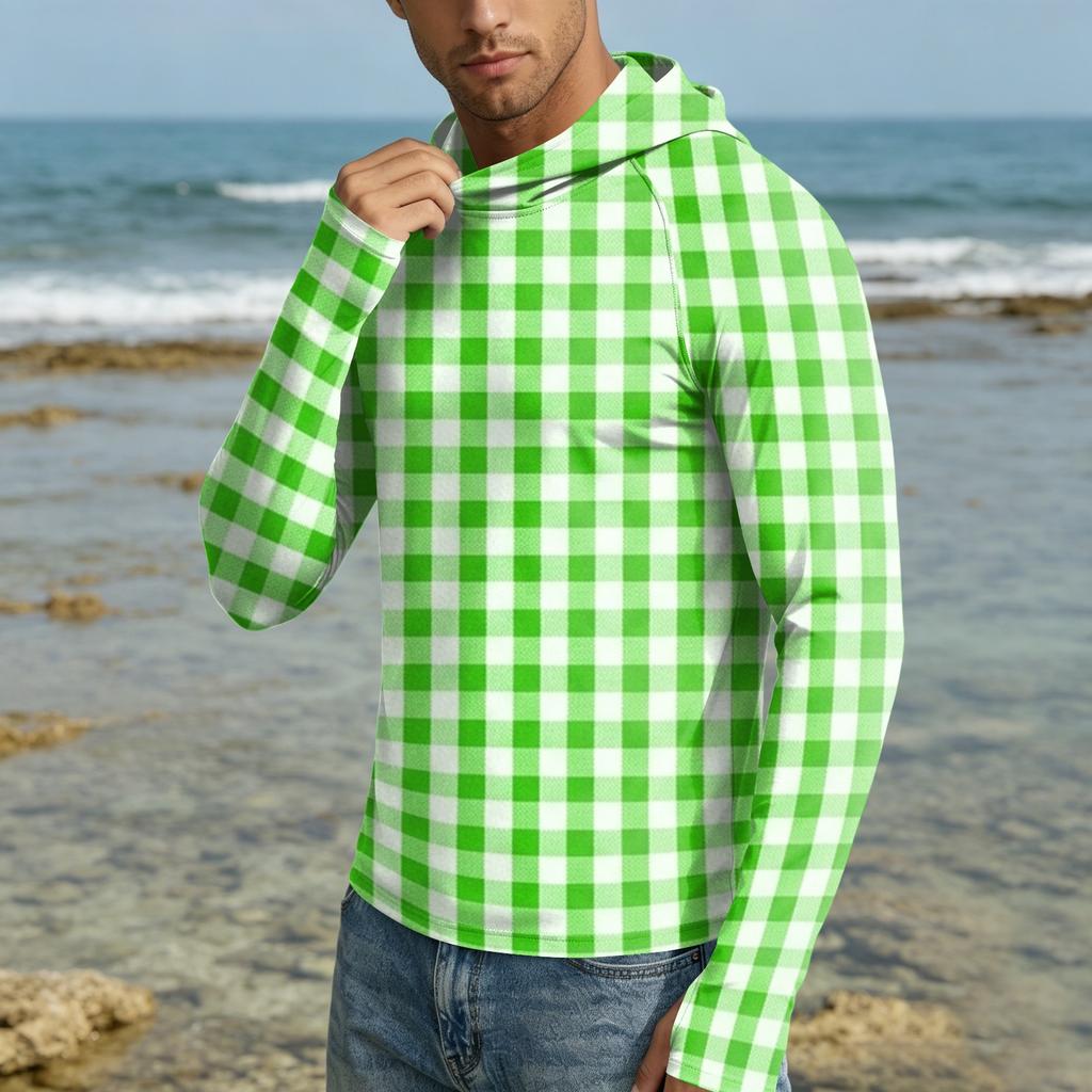 Herren UPF50+ Sonnenschutz-Kapuzenpullover Leichte Schnelltrocknende Langarm-Kapuzenjacke für Outdoor-Aktivitäten mit Atmungsaktivem Stoff und Bequemer Passform