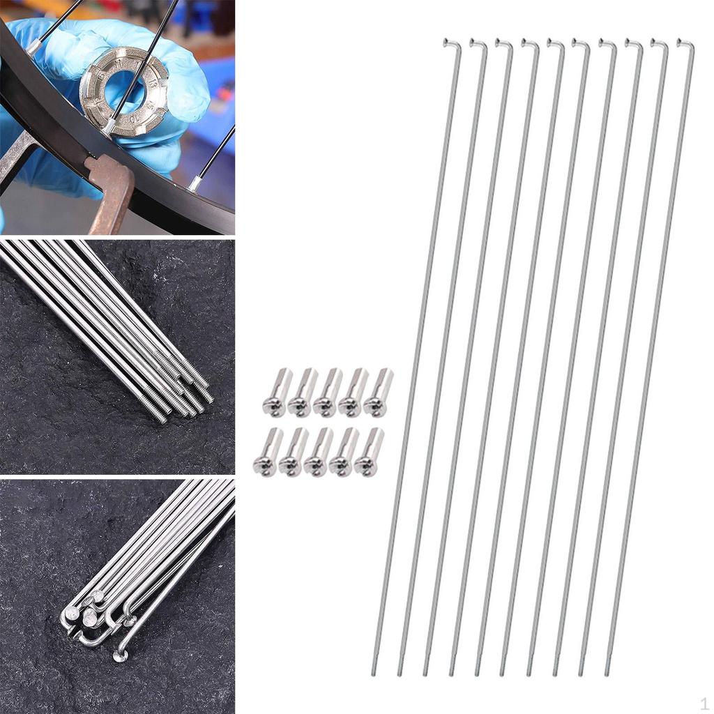 10Pcs Stainless Steel Bike Spokes 2mm Impact Resistance Part Repair with Spoke for Mountain