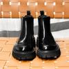 New men's Chelsea leather boots men's big head platform men's boots trendy shoes leather shoes cowhide short boots men