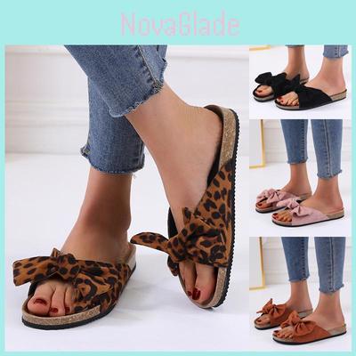 Women's Summer Flatform Mule Sandals With Stylish Bow And Comfy Insole Design