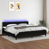 VidaXL Slat Bed Base with Mattress and LED, Upholstered Bed with Headboard, Double Bed, Adult Bedroom Bed, 3133423