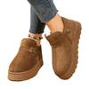 Women's Wide Width Platform Snow Boots, Plush Lined Height Increasing Winter Shoes, Non-Slip Arctic Booties for Women