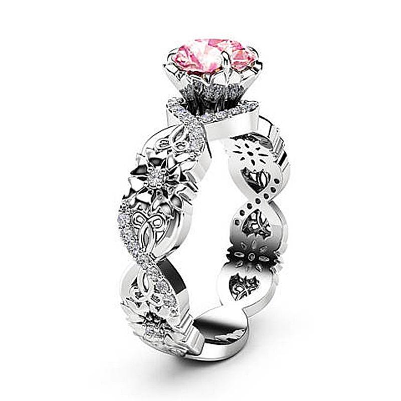 Ebay Fashion Diamond Pink Crystal Ring