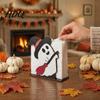 Sturdy Wood Tissue Stand Halloween Ghost Wooden Napkin Holder, Cute Paper Towel Decorative Autumn Seasonal Home Accents Stand, Freestanding Dispenser