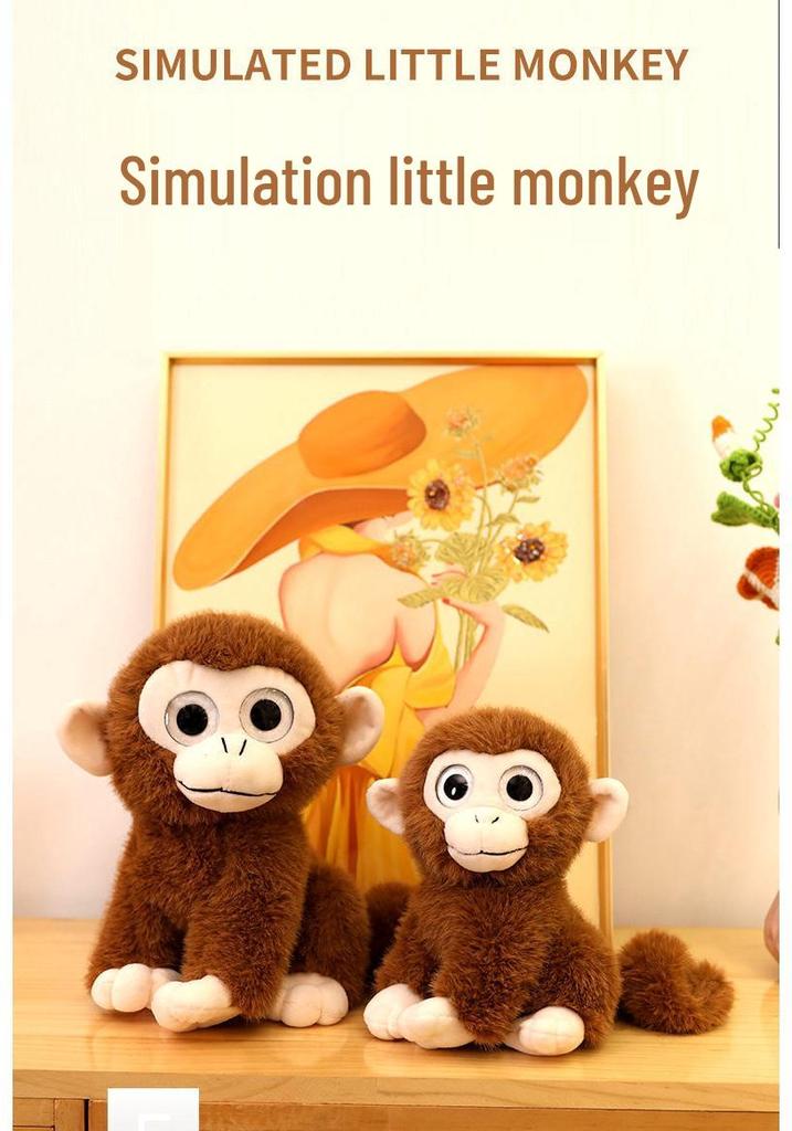 Golden Snub-Nosed Monkey Plush Toy - Cute Big-Eyed Doll