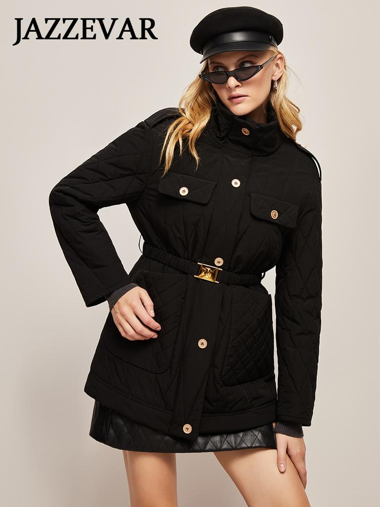 Herbst Winter Mittleren Alters Damenmode Kurzen Stil Stehkragen Baumwolle gefütterte Jacke