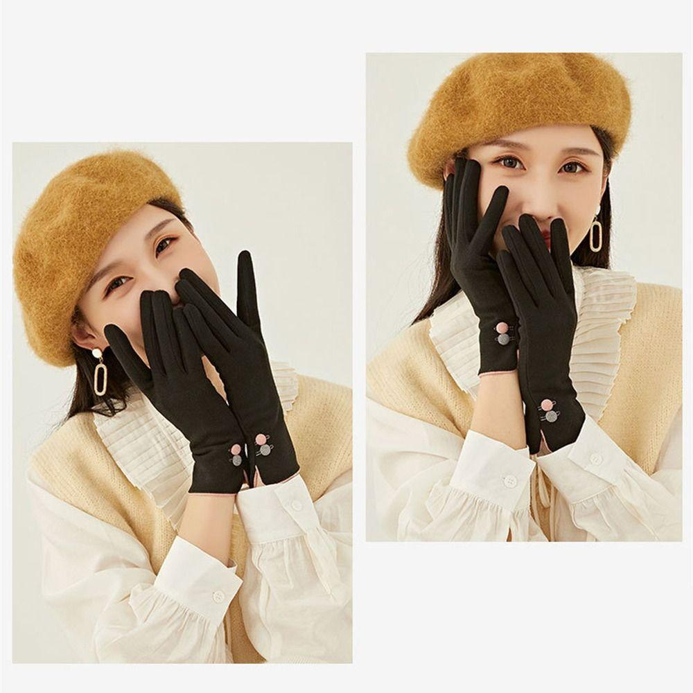 Windproof Cold Proof Warm Gloves Thickened Cycling Driving Gloves Daily Mittens  for Women Girls