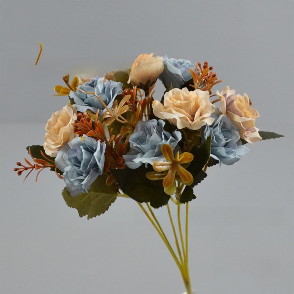 Realistic 10 Heads Artificial Rose Bouquet 32cm Silk Western-Style Floral Decor Artificial Flowers Home Decor