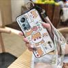 Protective Kickstand Phone Case For Blackview A85 Waterproof Ring Cartoon Lanyard Soft Case Dirt-resistant Shockproof