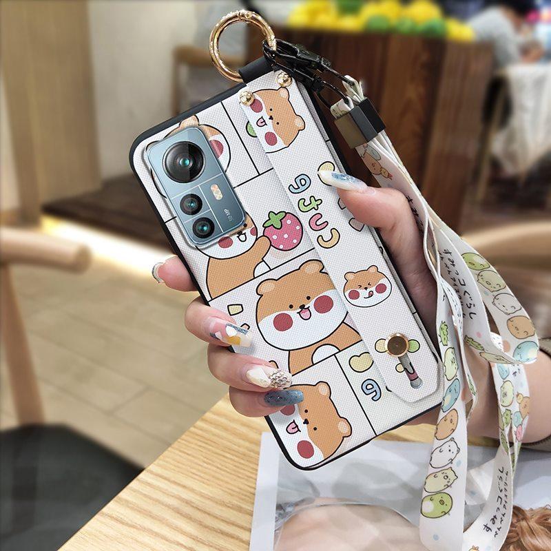 Protective Kickstand Phone Case For Blackview A85 Waterproof Ring Cartoon Lanyard Soft Case Dirt-resistant Shockproof