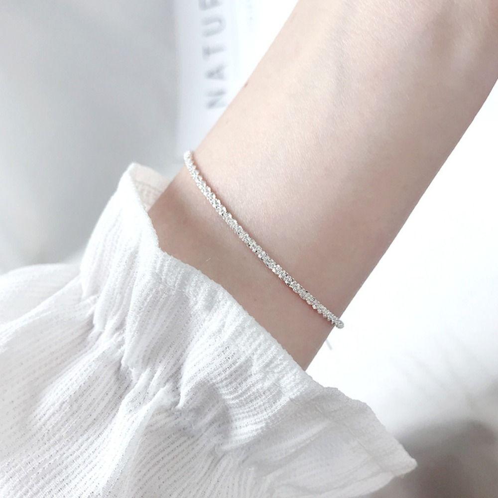 Elegant Thin Chain Bracelet Geometry Shining Bracelet Temperament Simple Metal Bracelet  Gift