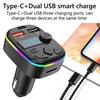 Car Charger FM Transmitter Support TF Card U Disk Car MP3 Player Dual USB Type C Cell Phone Charging Hands Free Wireless Car Kit