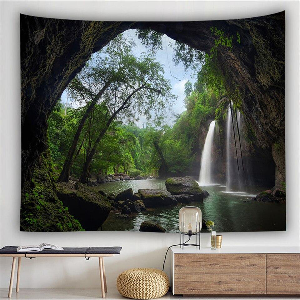 Tapisserie Murale Arbre De Vie Forêt Elfes – Taille S (130x150 Cm) Ou L (150x200 Cm) – Tissu Polyester – Déco Chambre, Salon, Dortoir