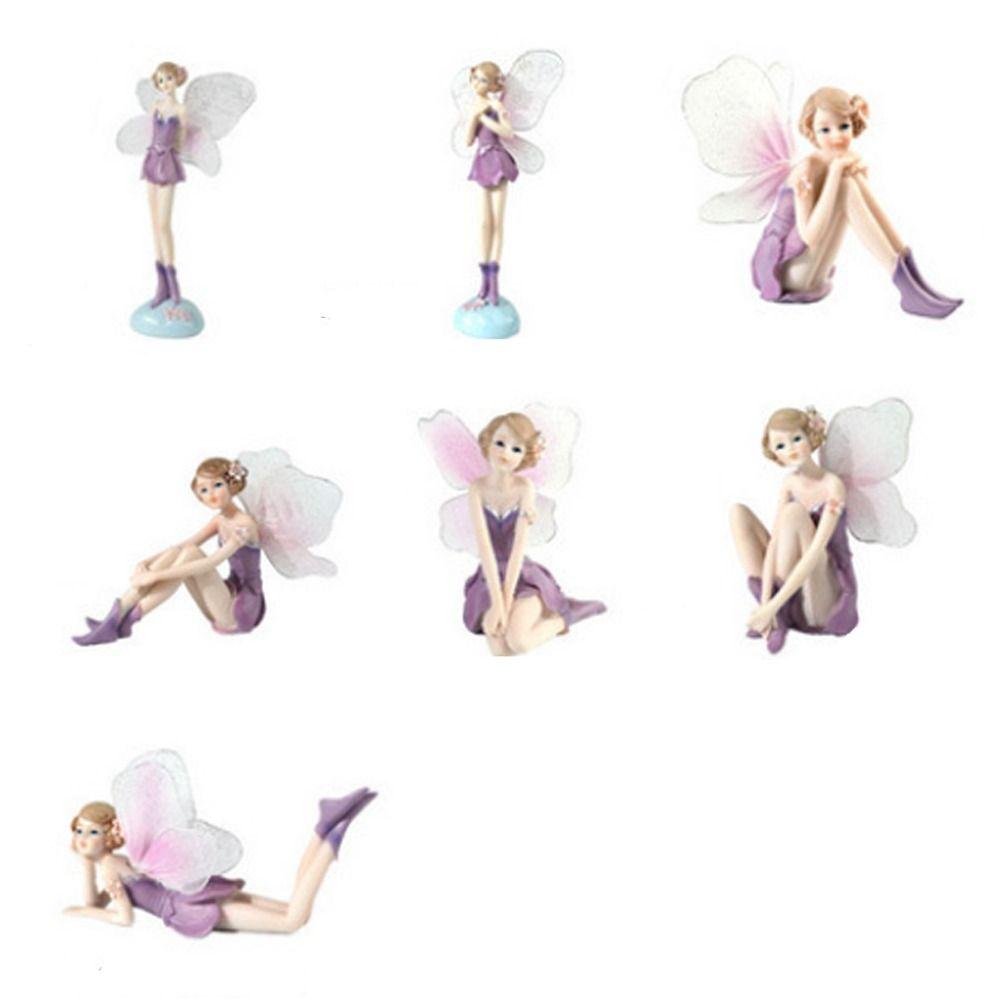 Winged Fairy Girl Miniature Resin Angel Flying Miniature Crafts Flower Fairy Figurine Desktop