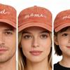 Adjustable dad mama mini Love Caps Washed Cotton Embroidery Baseball Cap  Gifts