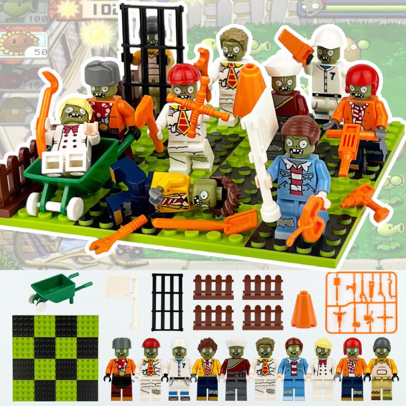 Vs Zombies Plants Building Blocks Bricks Construction Toy Garden Game Model Doll