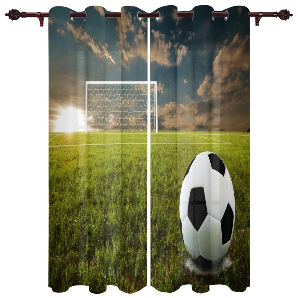 Modern Window Curtains for Living Room Color Billiards Round Sports Curtains for Child Bedroom Kitchen Decor Blinds Drapes