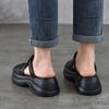Johnature Lightweight And Thick Soled Genuine Leather Slippers Peep Toe Women's Platform Sandals