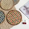 Ethnic Bamboo Weaving Handmade Coaster Set - Heat Resistant Round Placemats for Kitchen & Restaurant