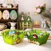 User Friendly Green Rabbit Basket Easters Celebration Decors for Easters Festivities Perfect for Kids and Family Gatherings