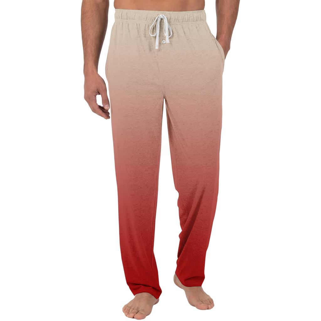 Herren Freizeit-Pyjamahose mit Taschen | Krawatte, Farbverlauf bedruckt, Leinwandbindung, lockere Passform elastischer Bund für Zuhause