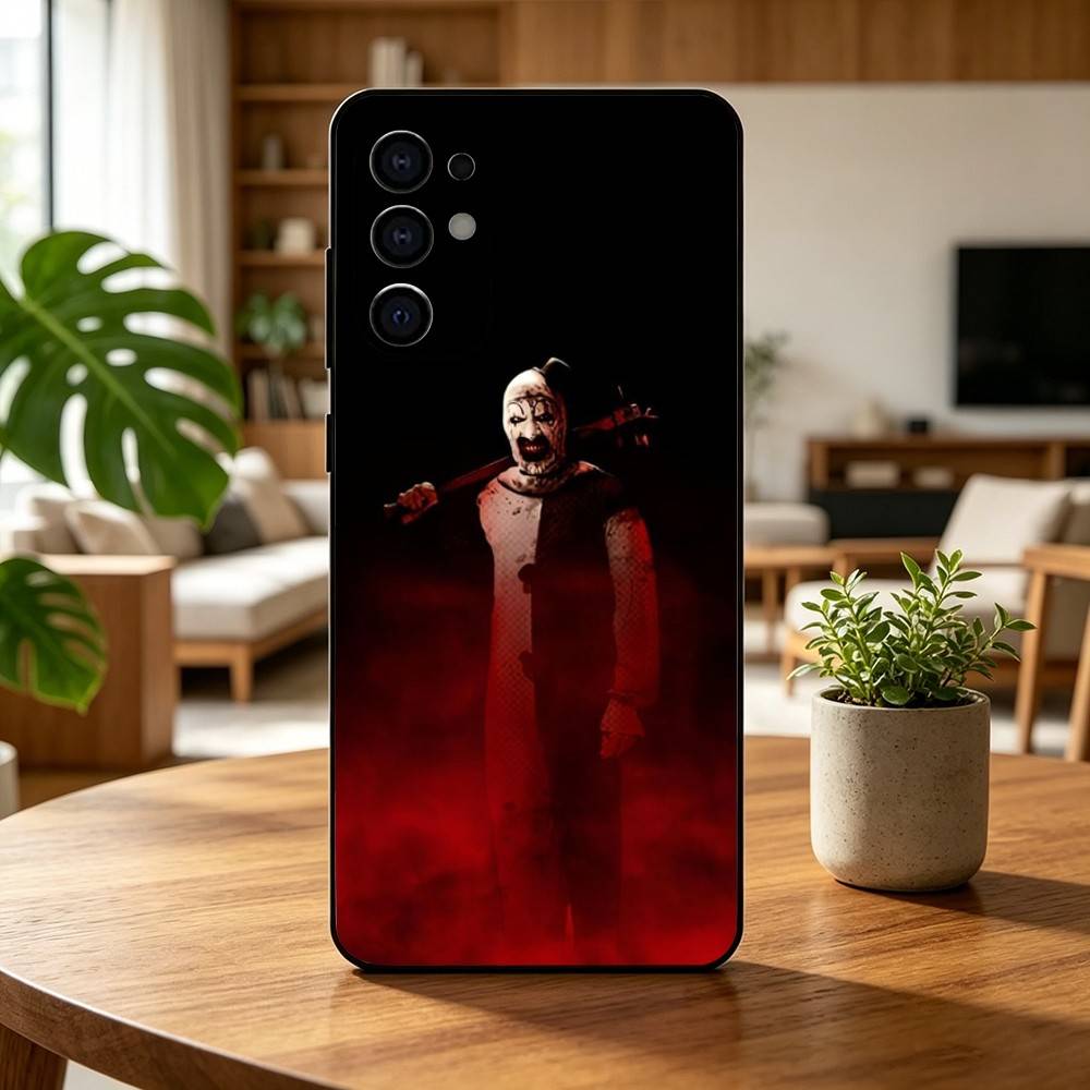 Art the C-Clown horror T-Terrifer Phone Case For Samsung S25,S24,S21,S22,S23,S30,Ultra,S20,Plus,Fe,Soft Silicone Black Cover
