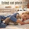 30Cm Fluffy Striped Cat Plush Doll Kitten Toy Cartoon Cute Cushion Pillow Home Decoration Children'S Gift Toy