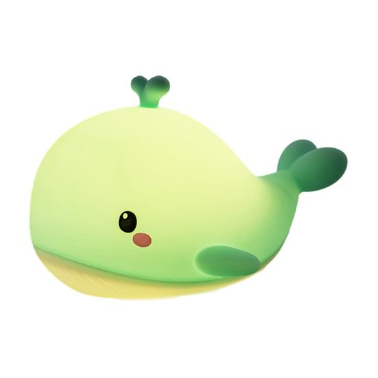Silicone Night Light for Kids Cute Whale Touch Light, USB Rechargeable Bedside Lamp with Nursery 3 Brightness & Remote Control, 30 Min Timer