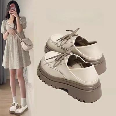 British Style Platform Small Leather Shoes Women's 2025 Spring New Small Muffin Jk College Single Shoes Lace-up Loafers