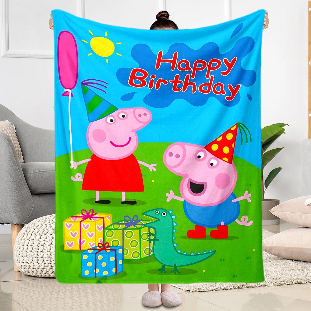 Peppa Pig's Colorful World Blanket Durable Comfort Suitable for Bed Chair Office for All Seasons Modern Best Holiday Gift for Friends Family