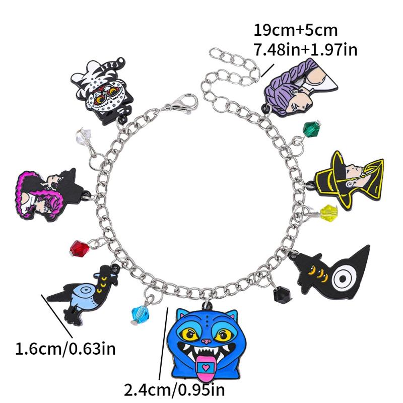 Dessin Animé Anime K-Pop Chasseurs de Démons Saja Garçon Métal Émail Pendentif Bracelet Bijoux Accessoires Mode Ventilateur Fête Cadeau Pour Amis
