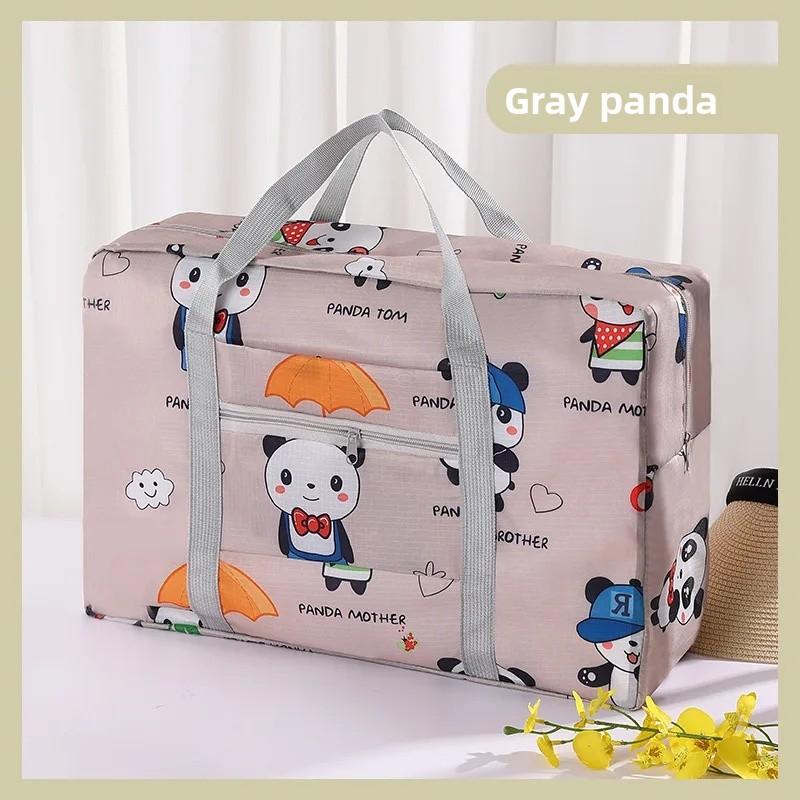Large Capacity Portable Folding Luggage Organizer Bag Moving Travel Foldable Pull Rod Storage Bag Oxford Fabric Japanese Style