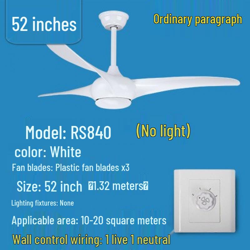 Modern Frequency Conversion Ceiling Fan with Light for Living Room and Bedroom