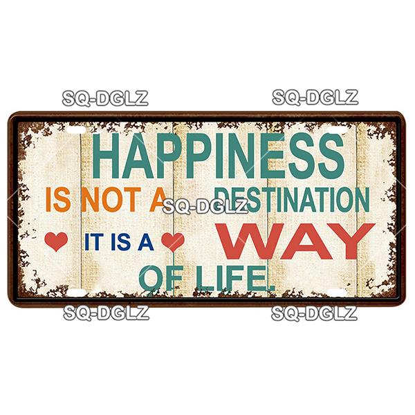 [SQ-DGLZ] Text Hope Love Home License Plate Tin Sign Store Bar Wall Decoration Metal Sign Home Decor Painting Plaques Art Poster