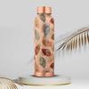 Copper Printed Design 1 Litre Water Bottle With Leak and Rust Proof Protection for Home and Office Use Ayurveda and Yoga Health Benefits Bottle