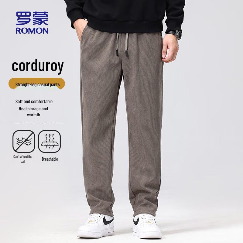 

ROMON Men s Straight-Fit Thick Corduroy Casual Pants L