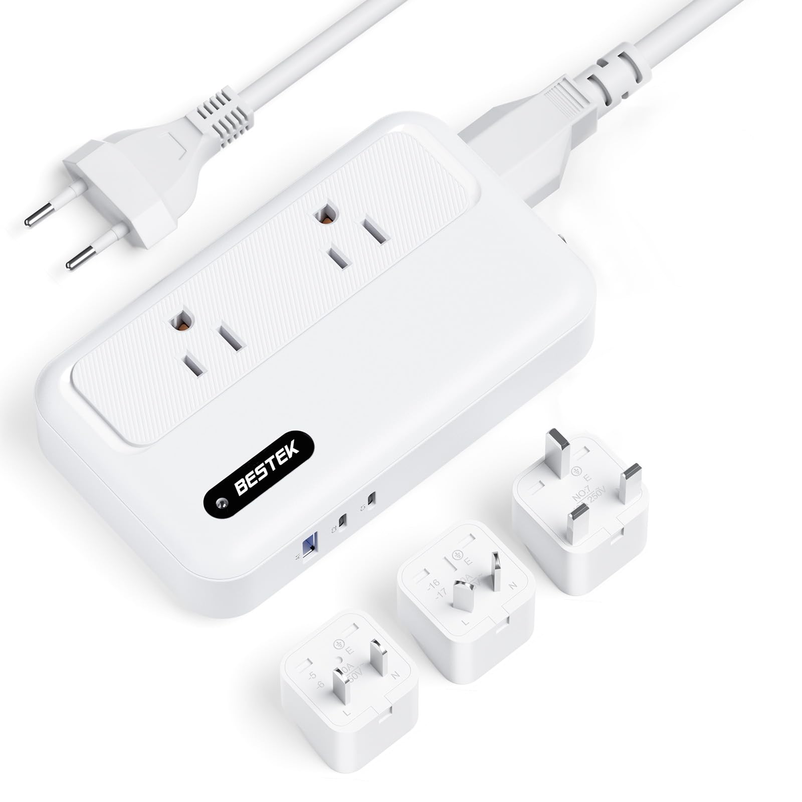 

BESTEK [Ministry of Economy, Trade and Industry Approved] Travel Transformer, Modified Sine Wave Design, USB-C PD 35W, Fast Charging Support, US, EU,