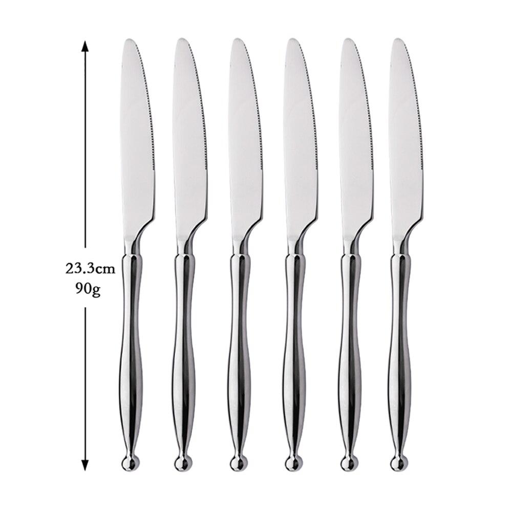 New Luxury 304 Stainless Steel Sliver Flatware Cutlery Set Food Knife Fork Spoon Western Dinnerware Tableware Set Kitchen Accessories