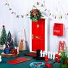 20 Pcs Wooden Miniature Christmas Elf Fairy Door Set Red Magical Tiny Door with Accessories for Dollhouse Fairy Tale Room Decor Holiday Party Craft
