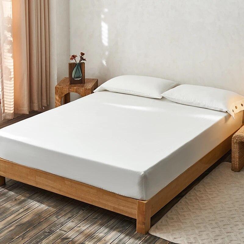 Class A Cotton Yarn-dyed Fitted Sheet, Washed Cotton Bedspread, Solid Color Mattress Protective Cover, 90x200/150x200 Bedspread